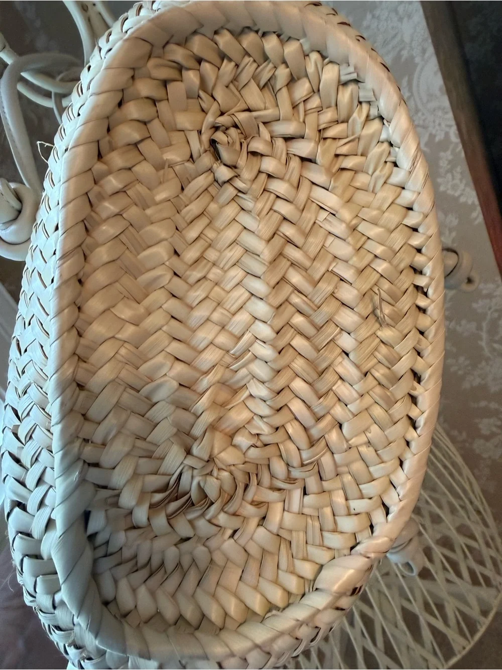 Mango Woven Straw Tote Bag with Neutral Handles - Picture 10 of 11